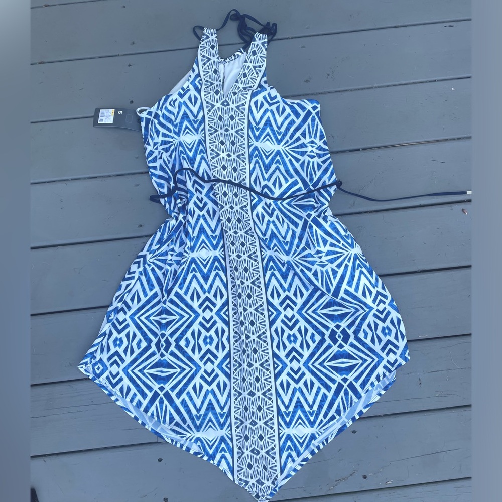 MASSIMO MATTEO Blue and White Halter Dress Size S NEW WITH TAGS 🧡